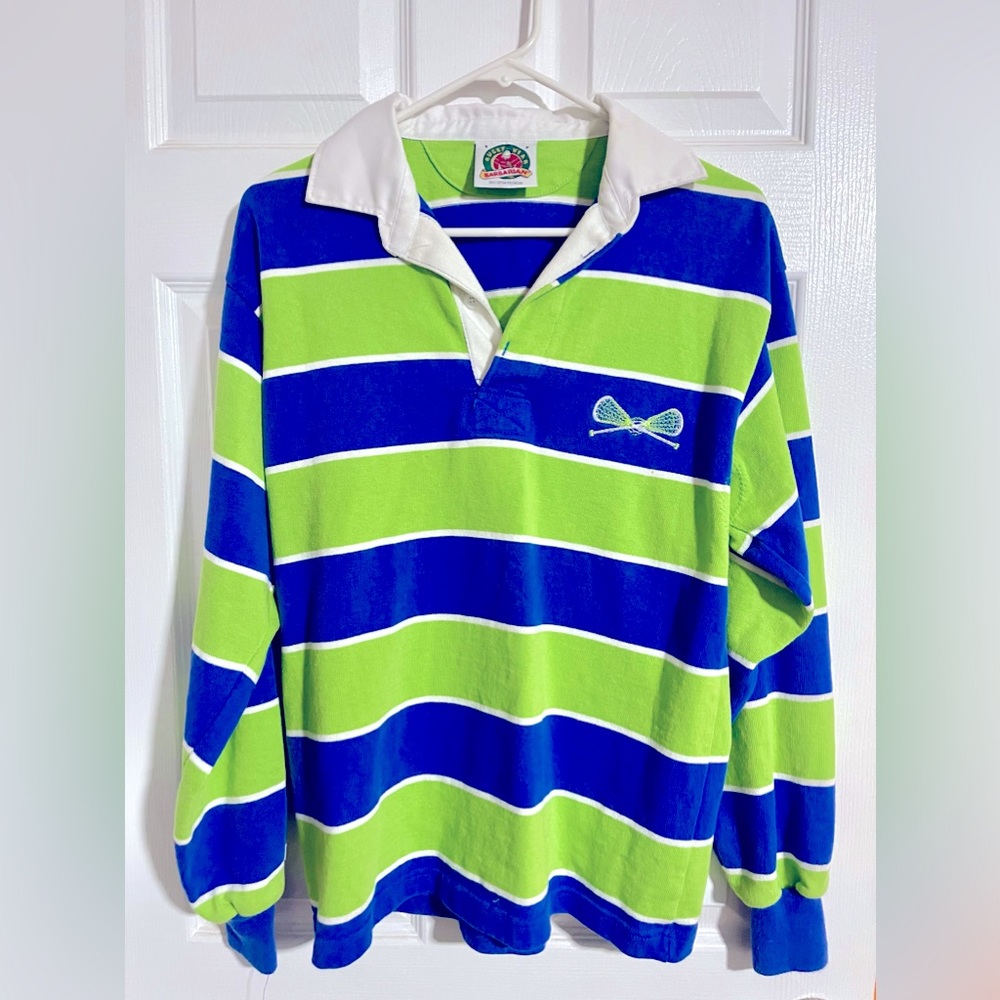 Barbarian Rugby Shirt Size Men’s Small, Lacrosse Emblem